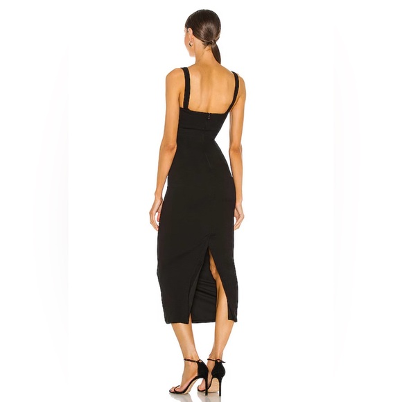 Shona Joy - Simone Fitted Cut Out Midi Dress in Black - Picture 3 of 4